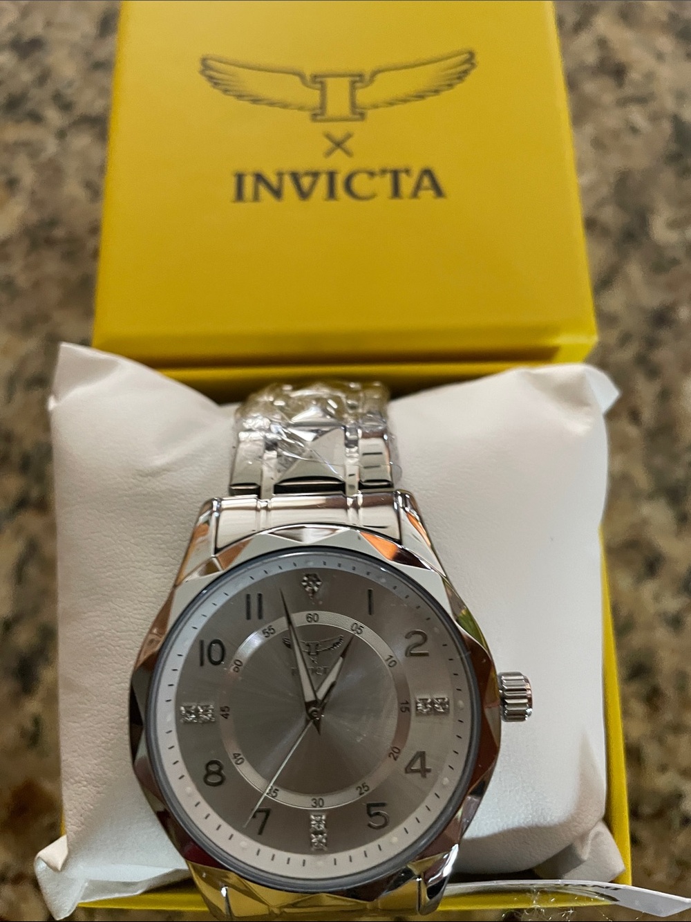 Invicta Silver-Tone Men's Stainless Steel Watch with Silver Dial